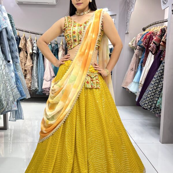 Yellow Lahenga Choli (Full Stitched)