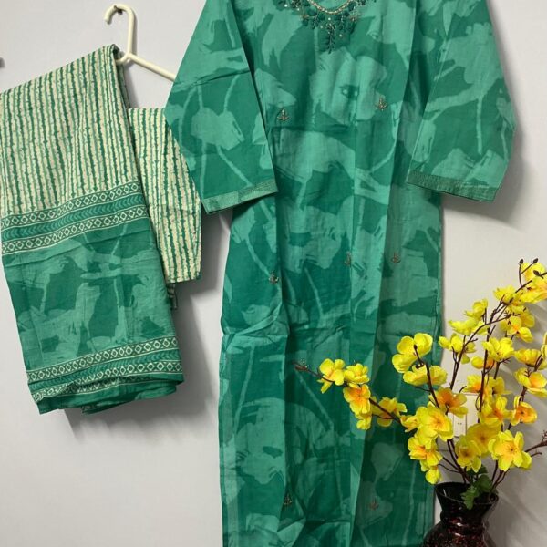 Cotton Suit with Hand Embroidery