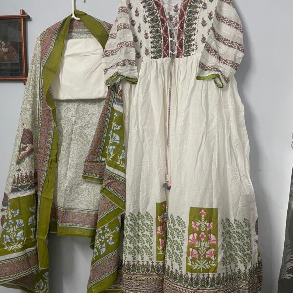 Frock Style Cotton Suit Gota Patti