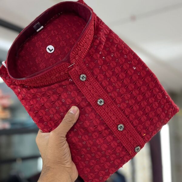 Heavy Machine Embroidery Sequin Kurta Set