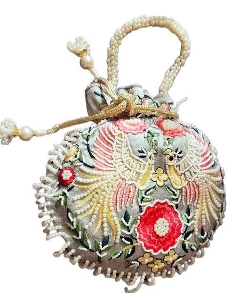 Bird Embroidery Handwork Potli