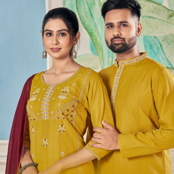 Couple Combo Kurta with Pajama and Kurti with Pants & Dupatta