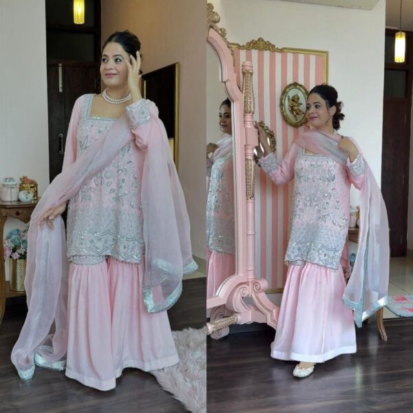 Designer Top-Sharara and Dupatta