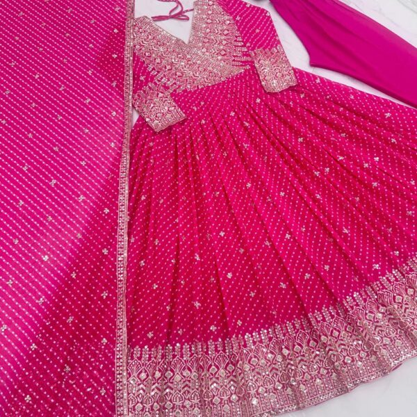 Party Wear Look Gown, Dupatta & Bottom Set